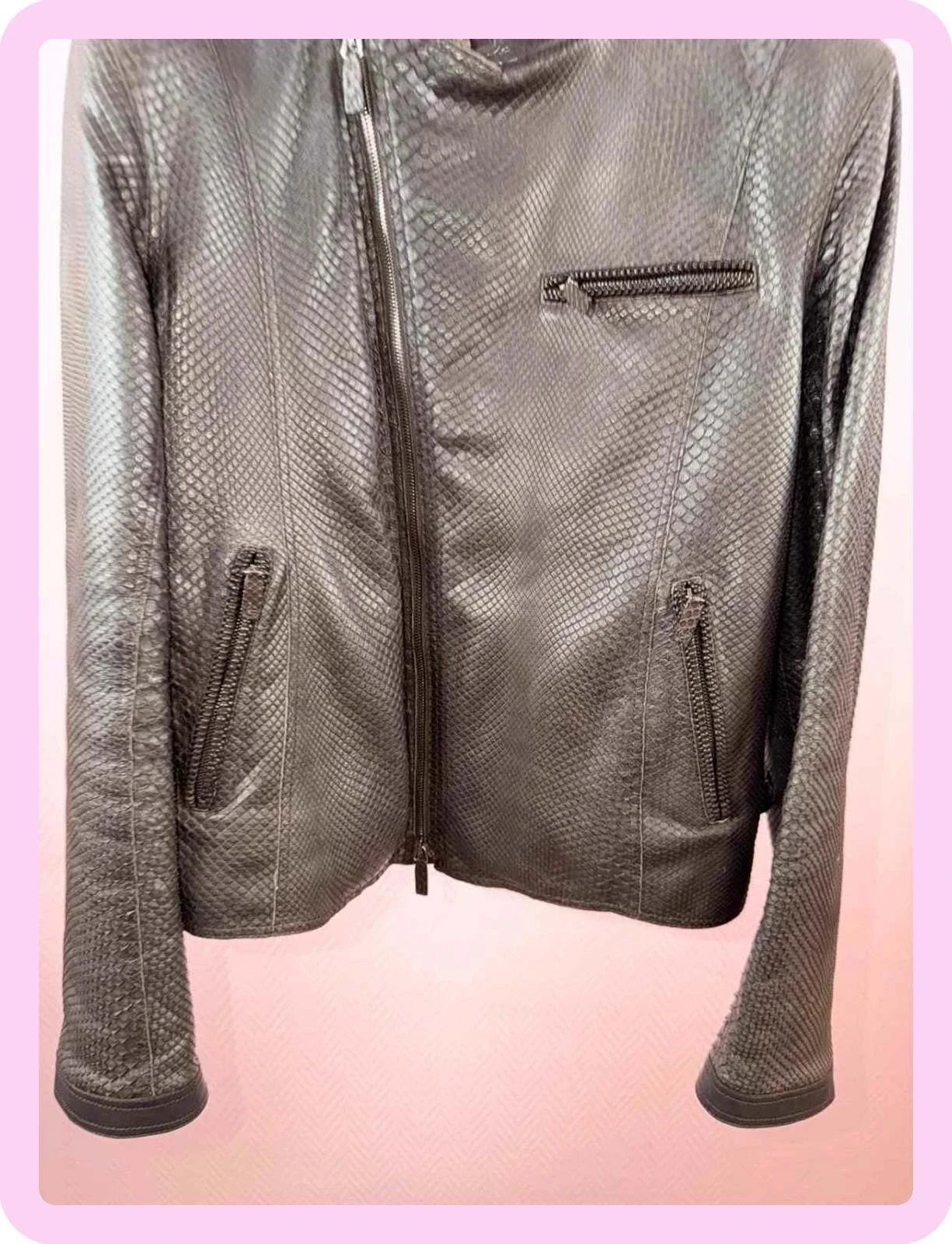 Casaco de couro modelo raro original Giorgio Armani tamanho xl – photo 3